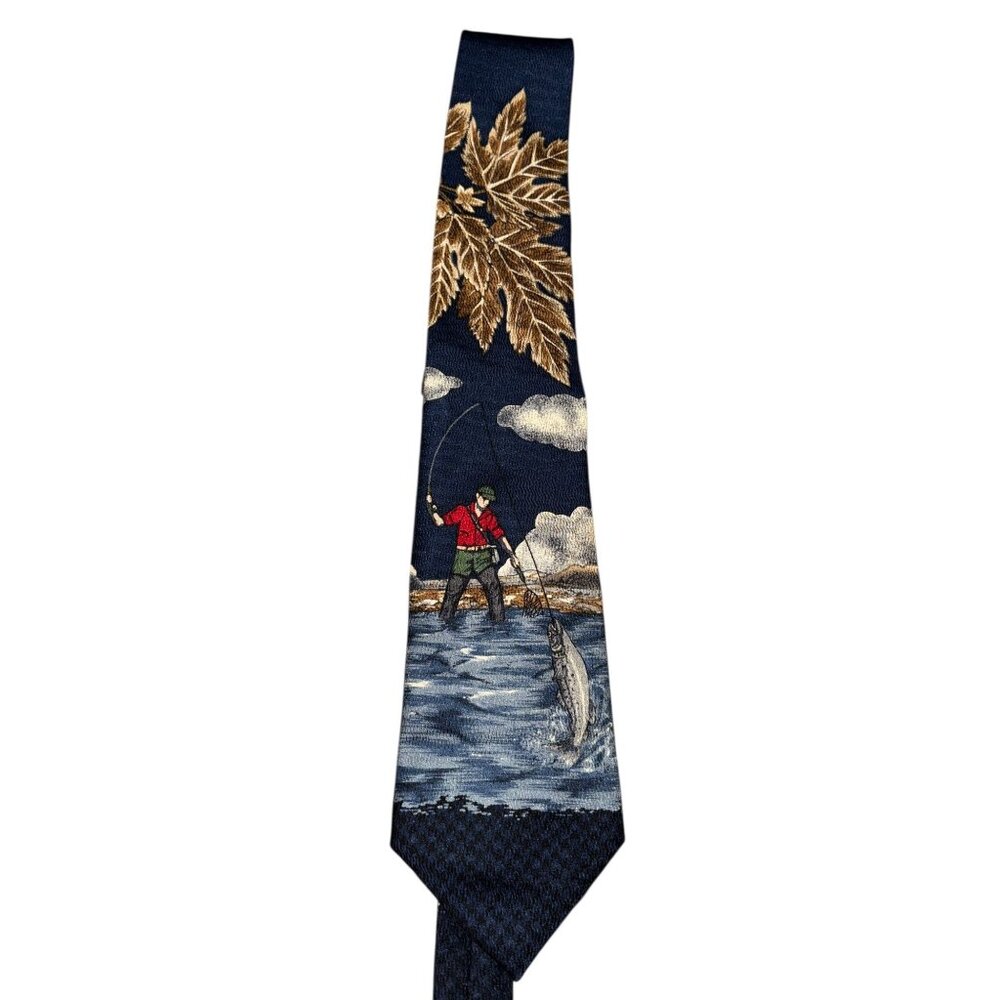 Men's Neck Tie Lot of Three-Fishing Basketball Animals - Picture 2 of 9